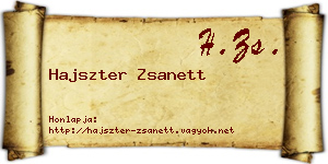 Hajszter Zsanett névjegykártya